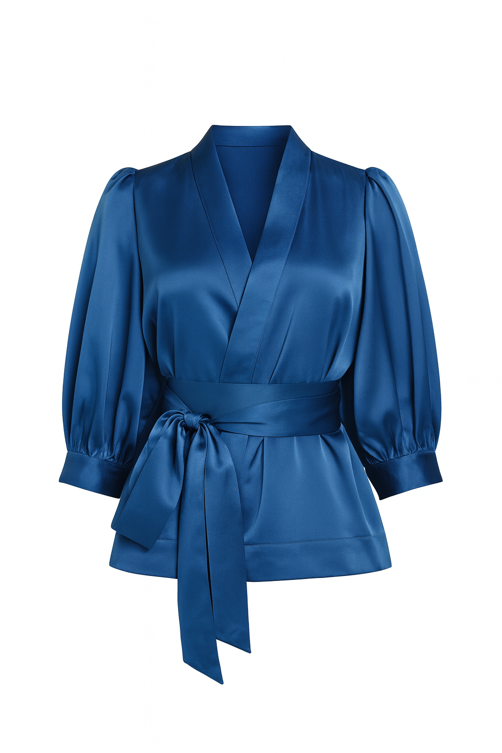 Sarah Satin Kimono Wrap Blouse