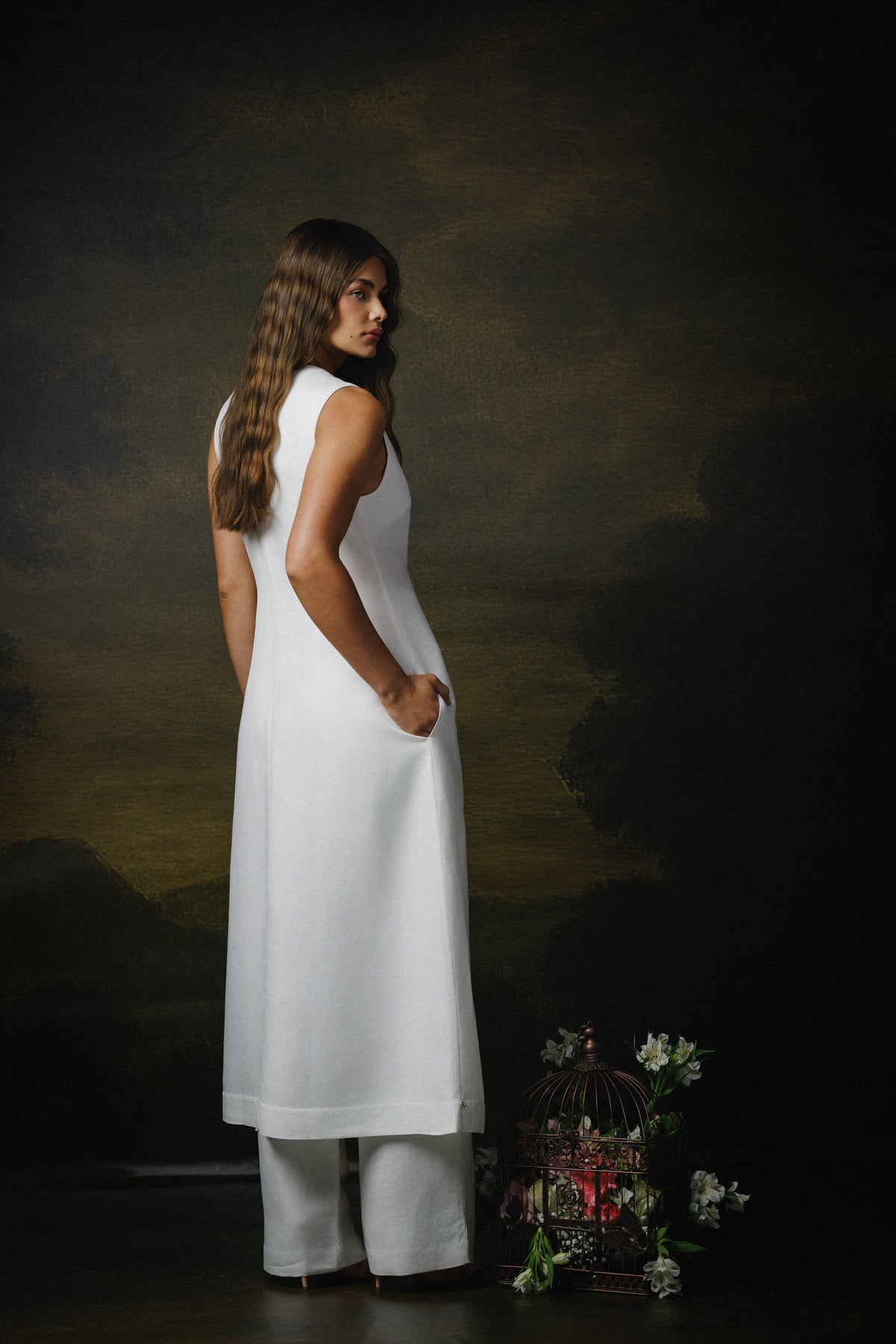 Esther Linen Maxi Vest