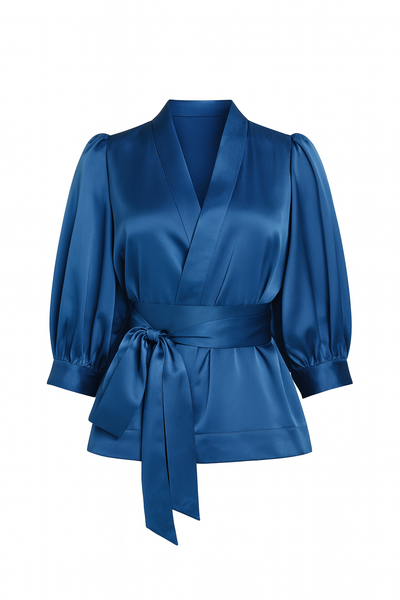 Sarah Satin  Kimono Wrap Blouse