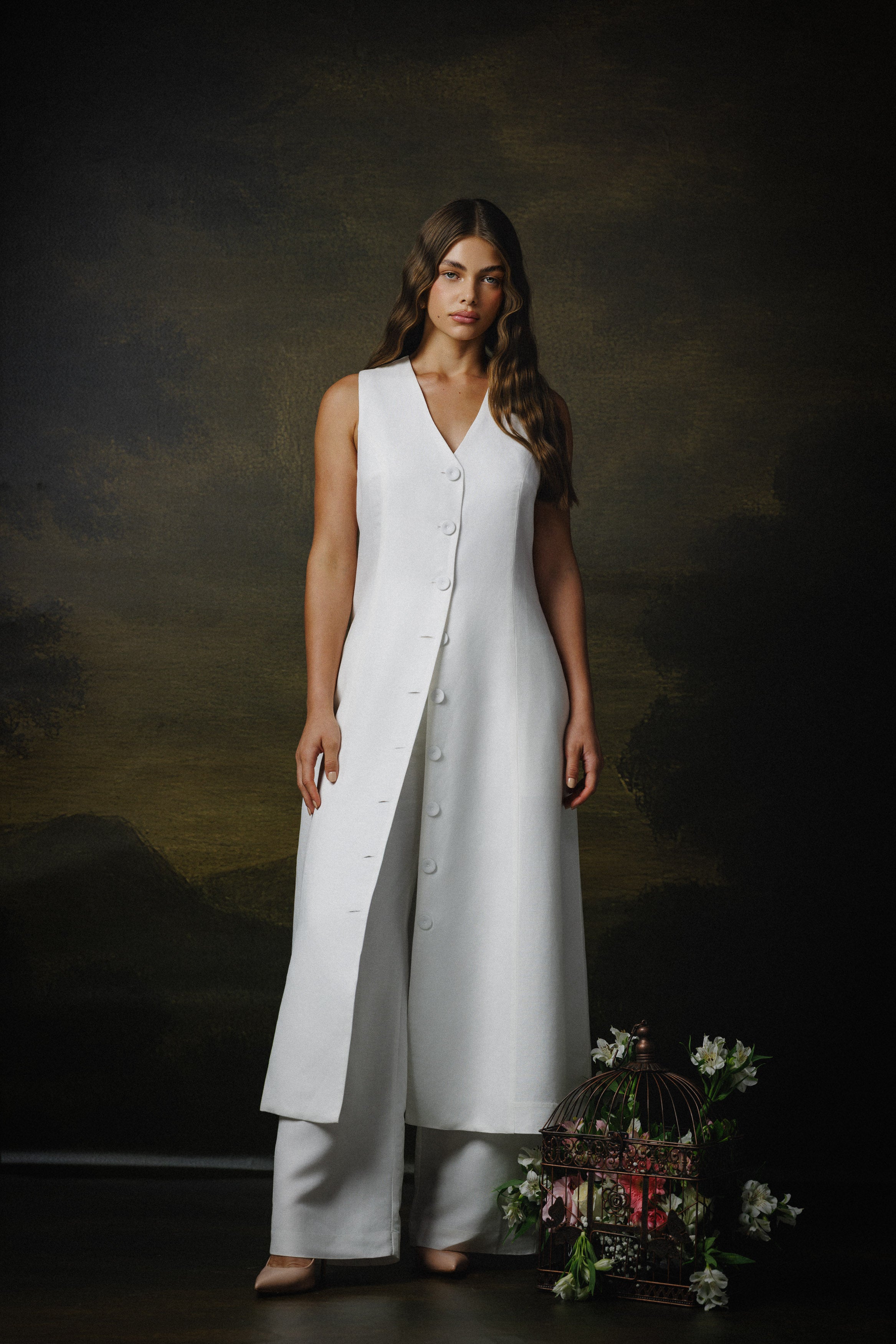 Esther Linen Maxi Vest