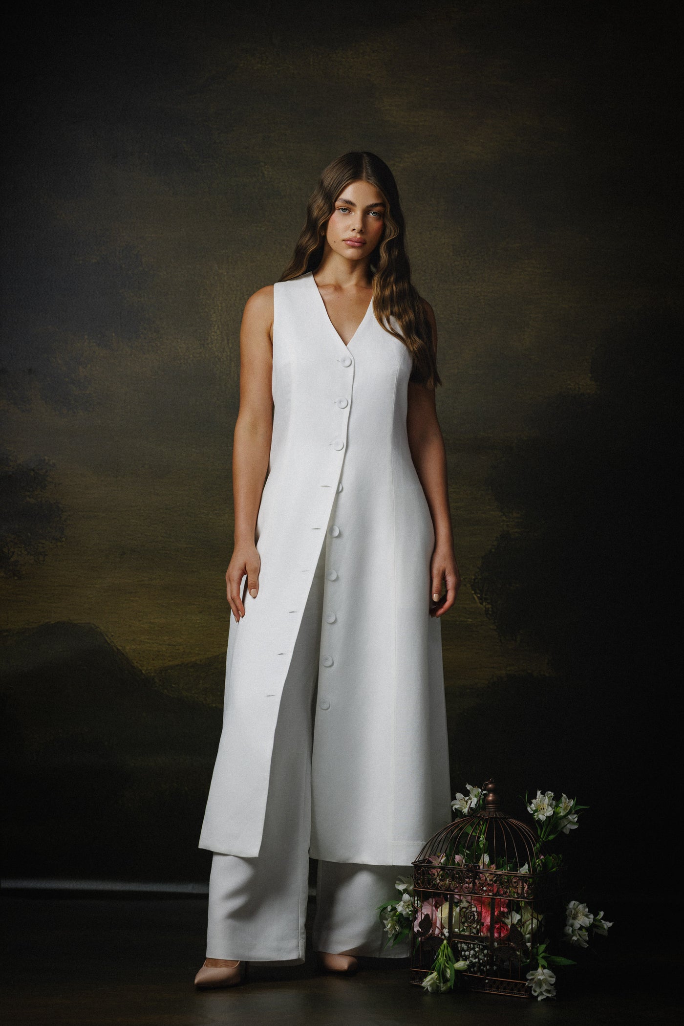 Esther Linen Maxi Vest