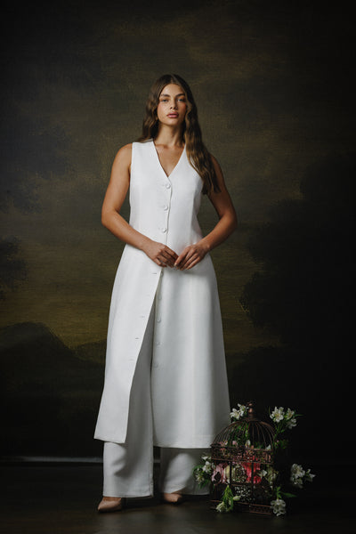 Esther Linen Maxi Vest