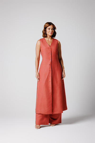 Esther Linen Maxi Vest