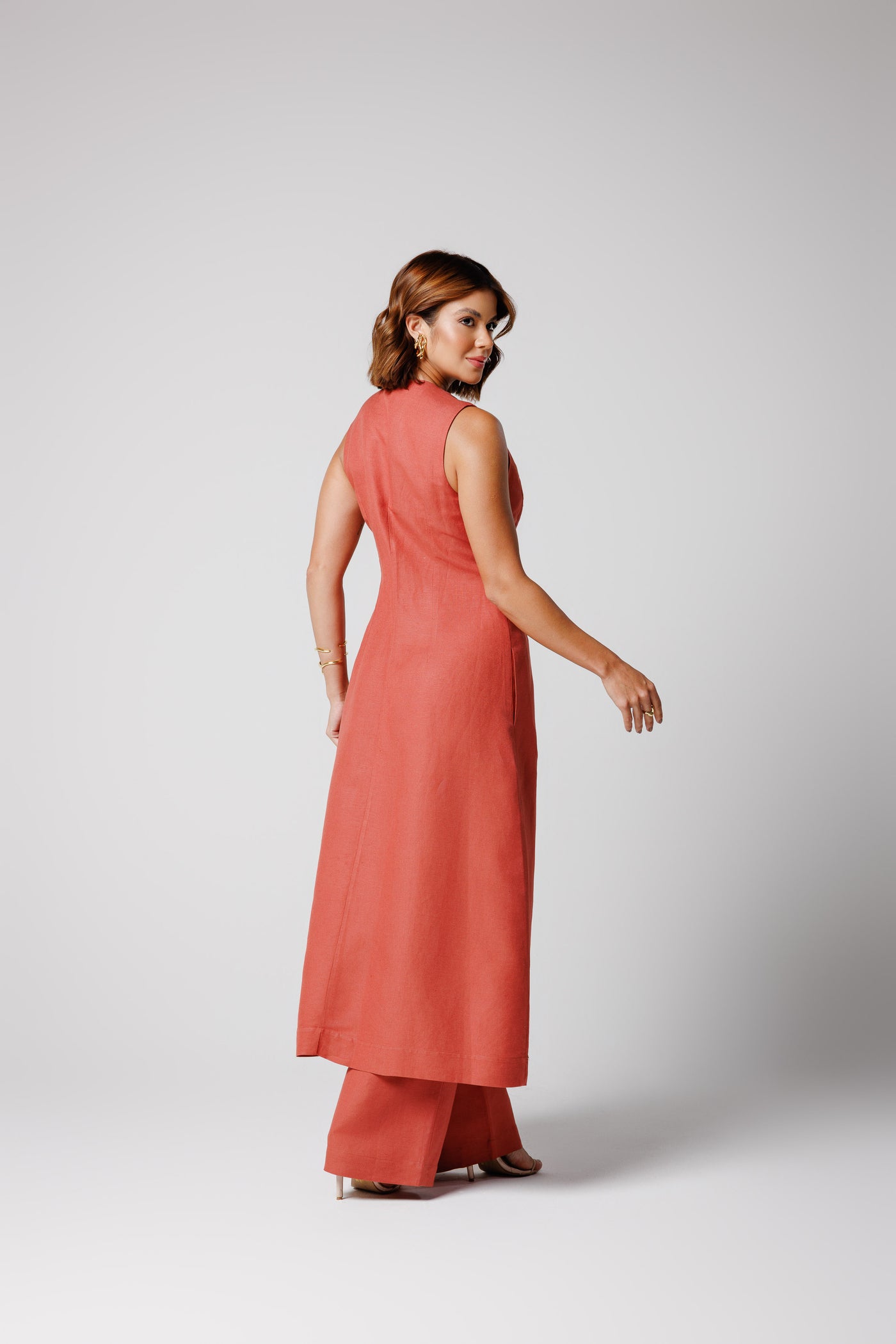 Esther Linen Maxi Vest