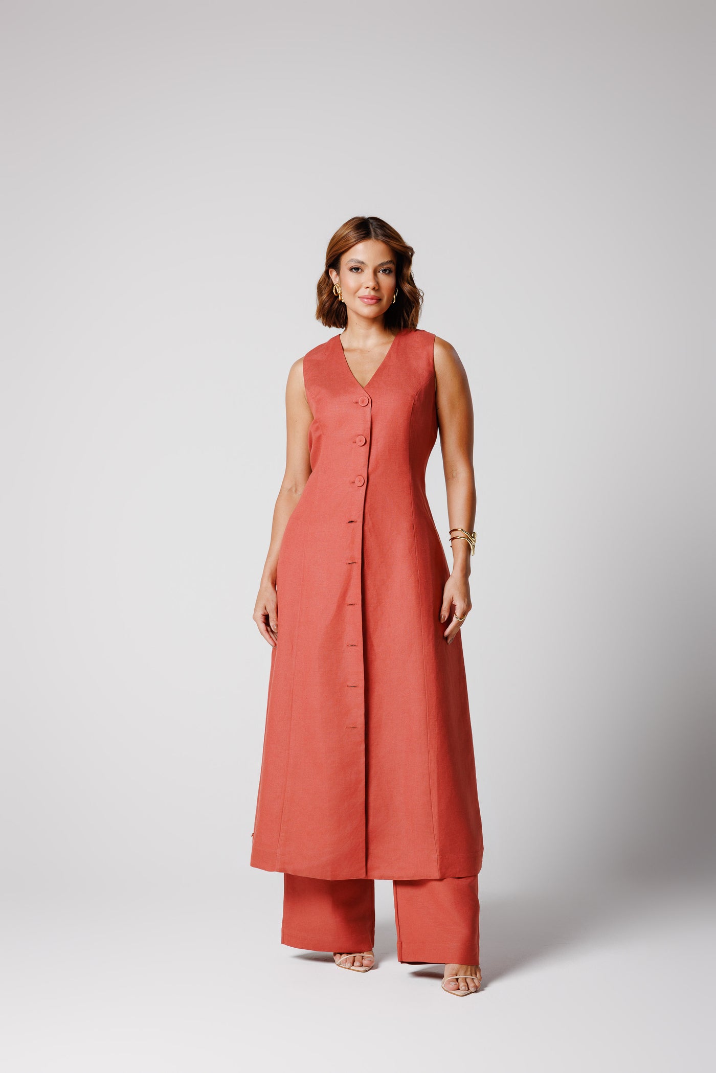 Esther Linen Maxi Vest